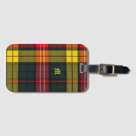 Buchanan Clan Plaid skotsk mönster monogram Bagagebricka