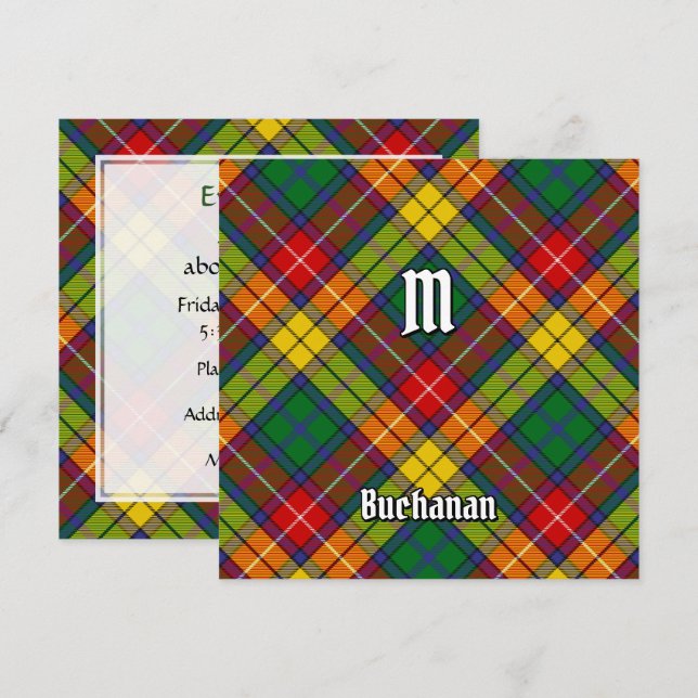 Buchanan Clan Tartan Inbjudningar (Fram/baksida)