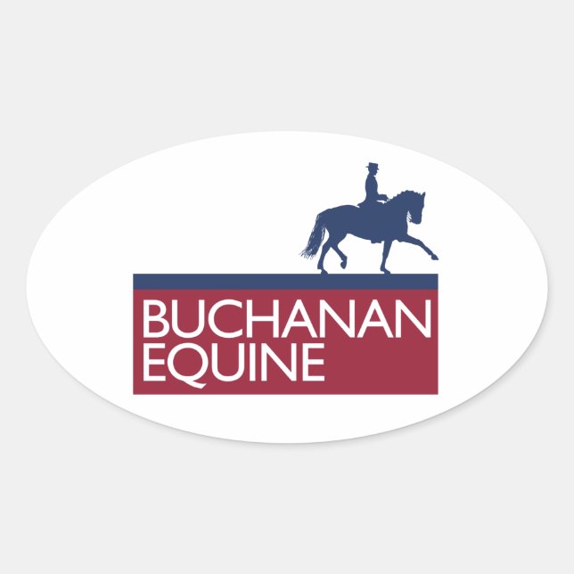 Buchanan Equine Sticker Ovalt Klistermärke (Framsida)