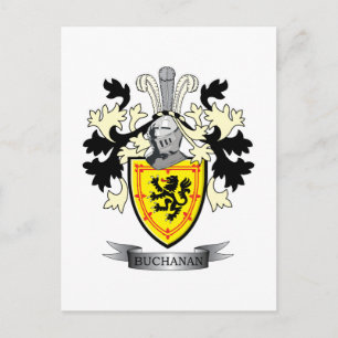 Buchanan Family Crest Jackar om Arm Vykort