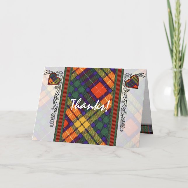 Buchanan Family klan Play Scottish kilt tartan Tack Kort (Framsida)