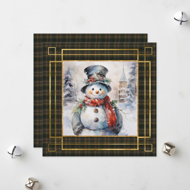 Buchanan Hunting Modern Scottish Tartan Christmas  Julkort (Fram/Back In Situ)