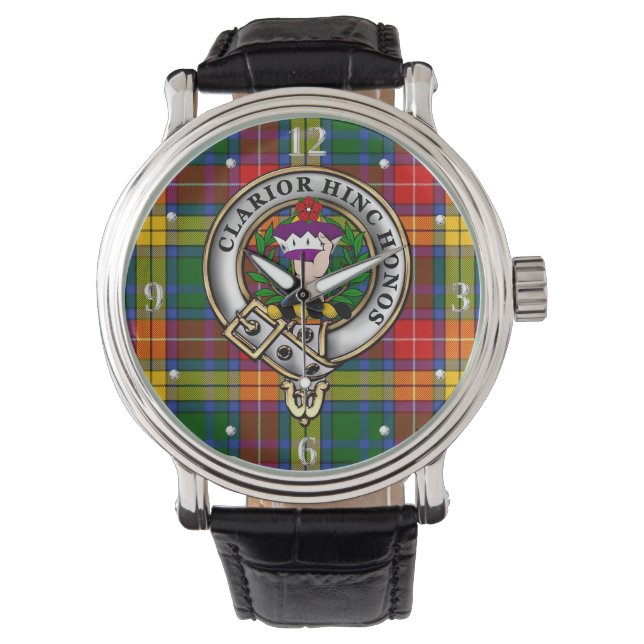 Buchanan Klan Badge & Tartan Armbandsur (Framsida)