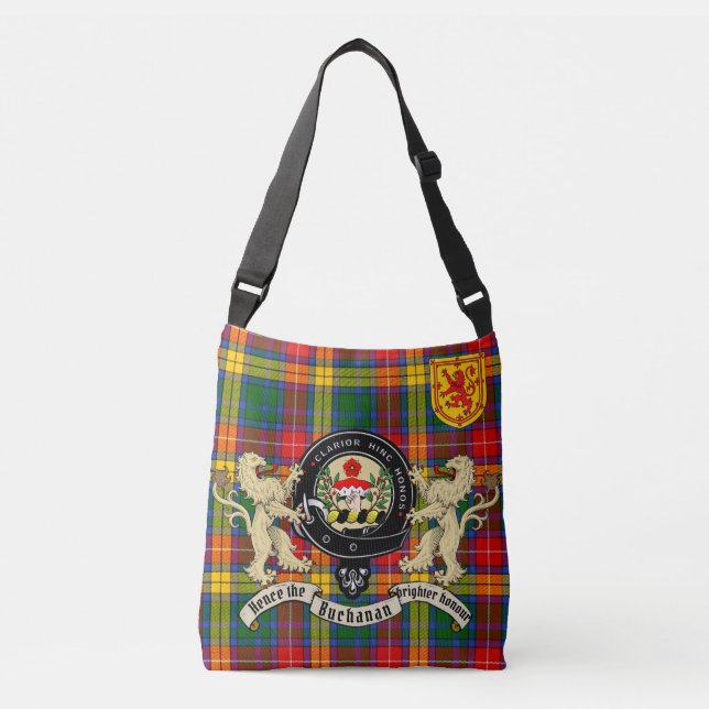 Buchanan Klan Badge & Tartan Crossbody Bag Axelväska (Framsida)