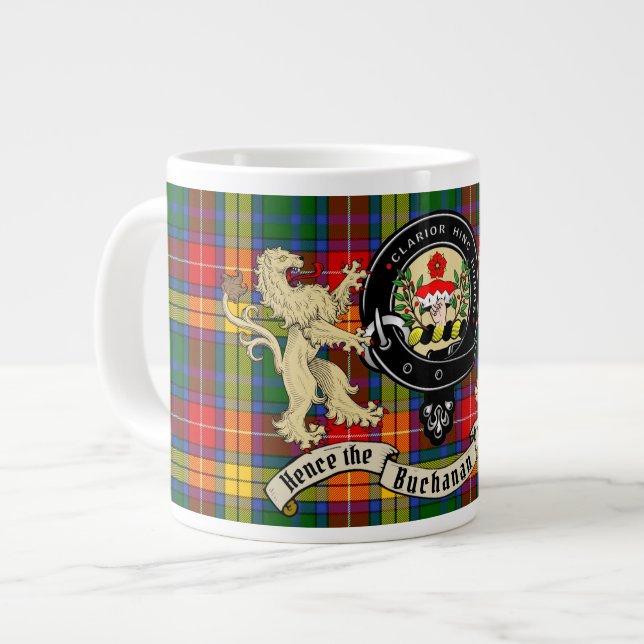 Buchanan Klan Badge & Tartan Giant Coffee Mugg Jumbo Mugg (Framsida vänster)