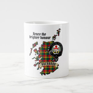 Buchanan Klan Badge & Tartan Karta i Skottland Jumbo Mugg
