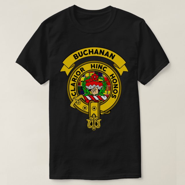 Buchanan Klan Badge Tartan T Shirt (Design framsida)