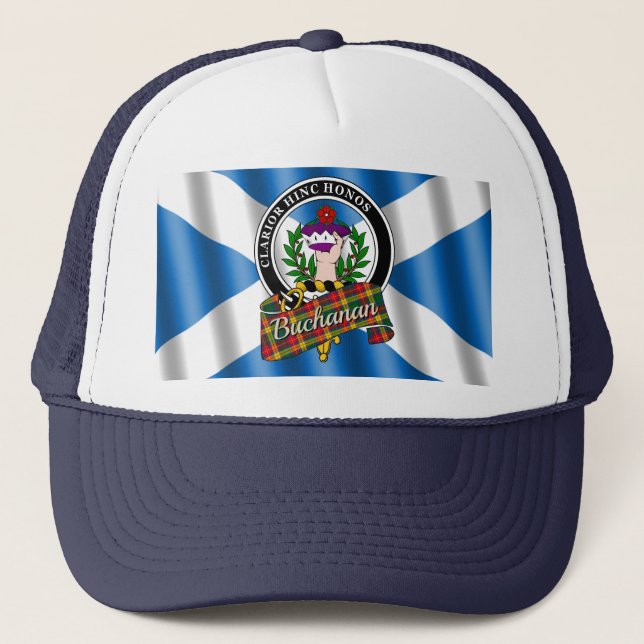 Buchanan Klan Badge & Tartan Truckerkeps (Framsida)
