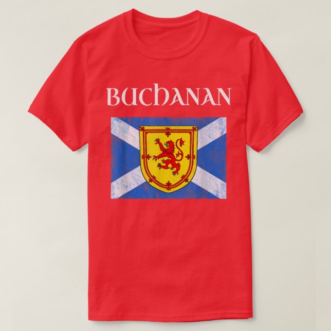Buchanan Klan Scottish Namn Scotland Flagga  T Shirt (Design framsida)