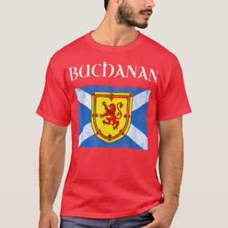 Buchanan Klan Scottish Namn Scotland Flagga  T Shirt