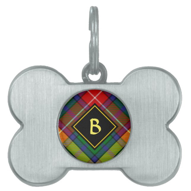Buchanan-klanens Tartan ID-bricka Husdjur (Framsidan)