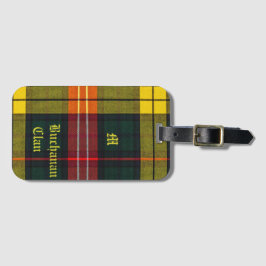 Buchanan klanplaid skotsk mönster monogram namn bagagebricka
