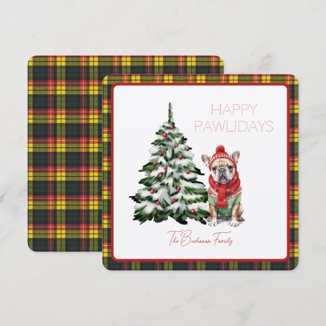 Buchanan Modern Tartan Lycklig Pawlidays Hund (Fram/baksida)