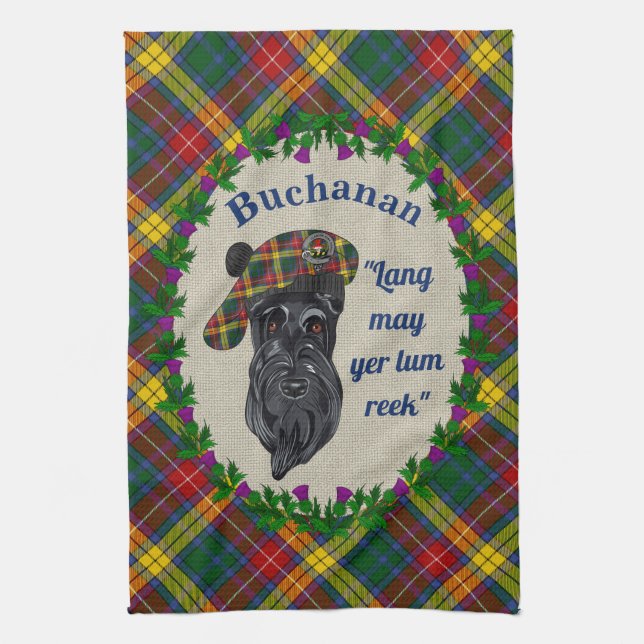 Buchanan Scottie Hund Kitchen Towel Kökshandduk (Vertikal)