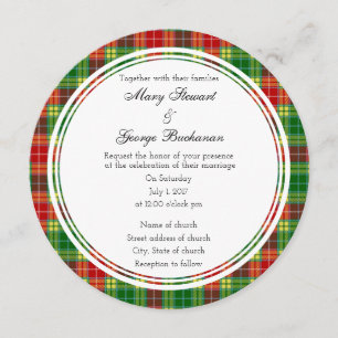 Buchanan Scottish Bröllop Round-inbjudan Inbjudningar