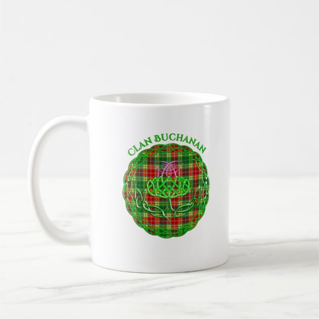 Buchanan Scottish Tartan Celtic Thistle Kaffemugg (Vänster)