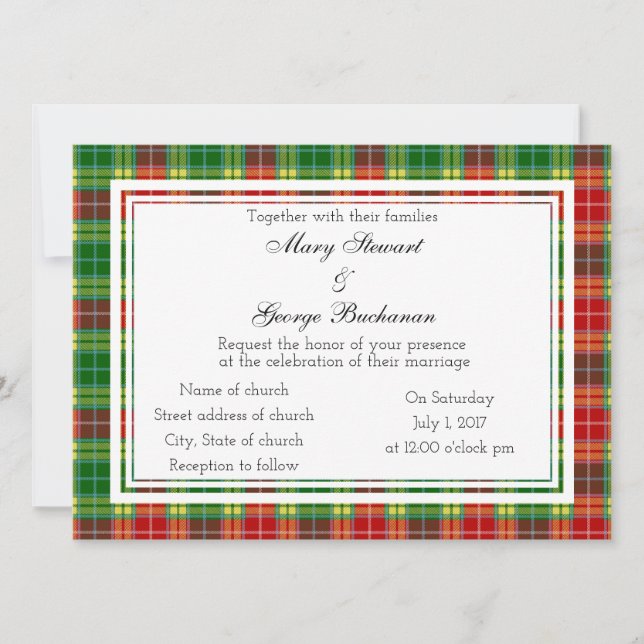 Buchanan Scottish Wedding bjudande Inbjudningar (Framsida)