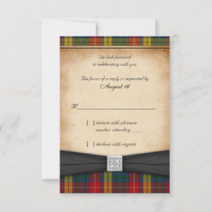 Buchanan Tartan Bröllopsvar Svarskort Ver 2 OSA Kort