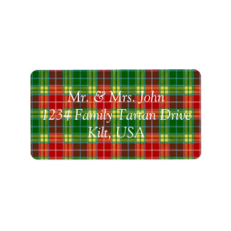 Buchanan Tartan Label Adressetikett