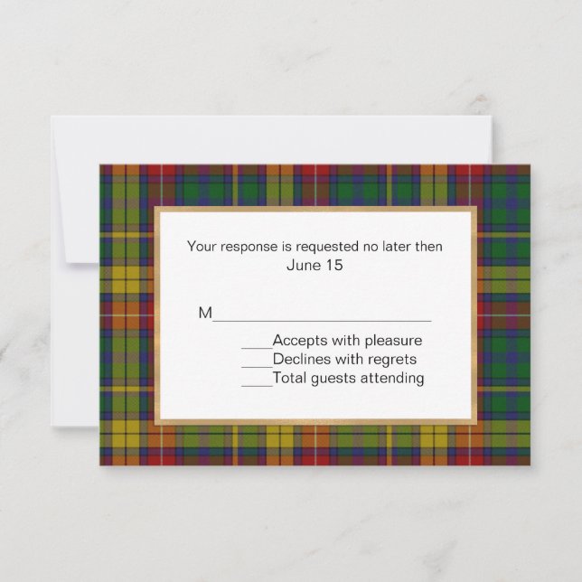 Buchanan Tartan Play Bröllop OSA Card Kort (Framsida)