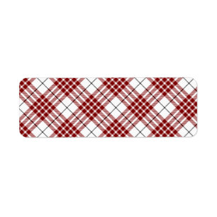 Buchanan tartan Red plaid Returadress Etikett