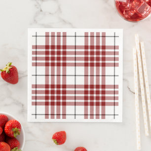 Buchanan tartan röd vit rutig pappersservett