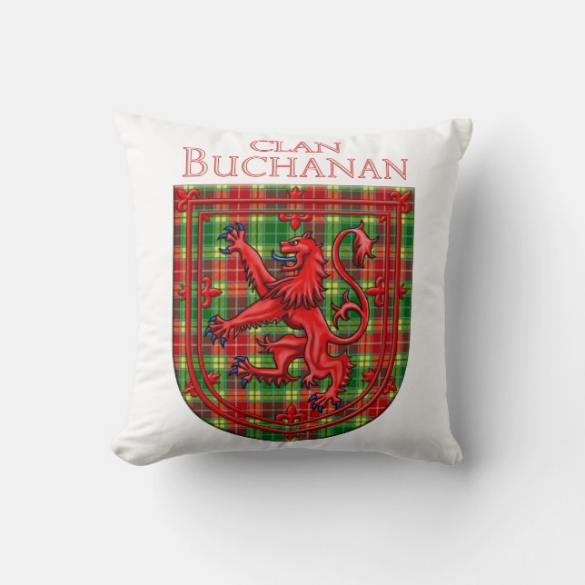 Buchanan Tartan Scottish Play Lejon Rampant Kudde (Framsida)