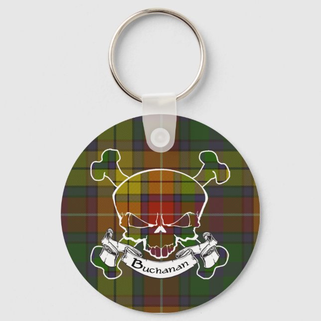 Buchanan Tartan Skull Nyckelring (Framsida)