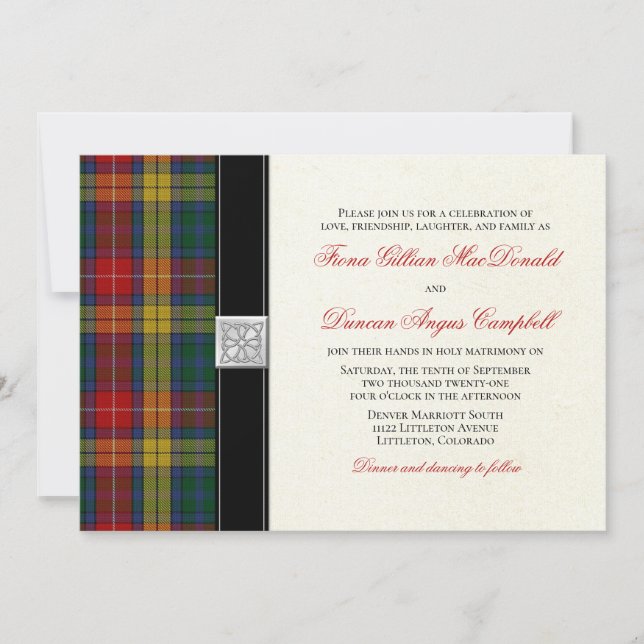 Buchanan Tartan Wedding bjudande Inbjudningar (Framsida)