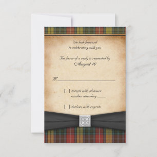 Buchanan Väderbiten Tartan Bröllop Svar RSVP-kort