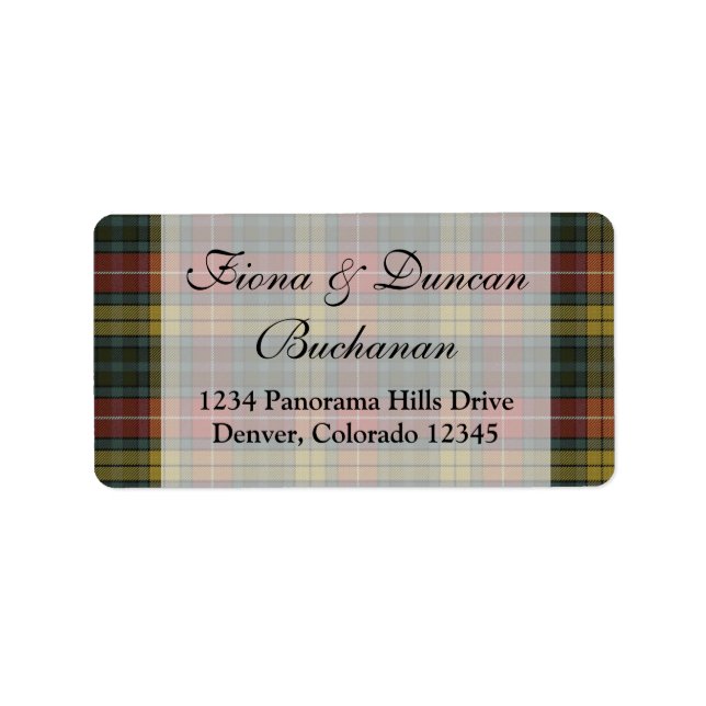 Buchanan Weasted Klan Tartan Address Label Adressetikett (Framsidan)