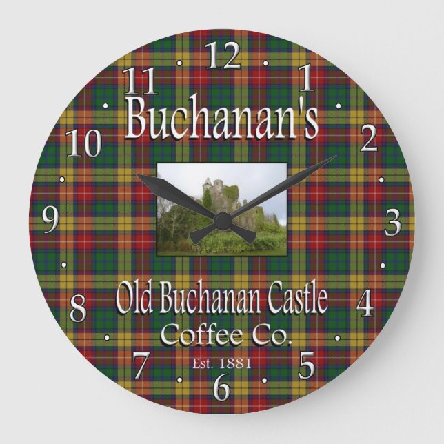 Buchanans gamla Buchanan Castle Coffee Co. Stor Klocka (Framsida)