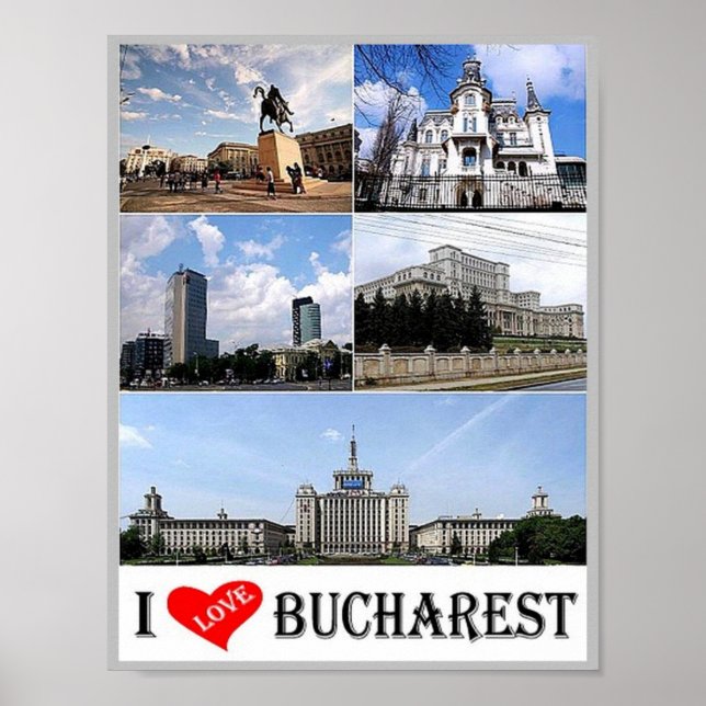 Bucharest - I Love - Romania - Poster (Framsidan)