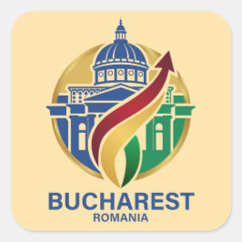 Bucharest Romania Eastern European Fyrkantigt Klistermärke