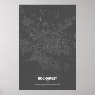 Bucharest rumänien (vit på svart) poster