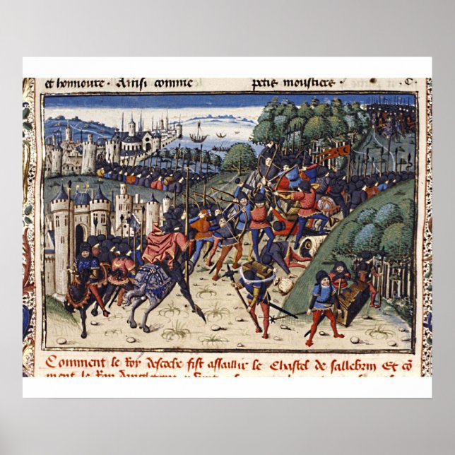 Buchmalerei Mittelalter Kreuzzug Poster (Framsidan)