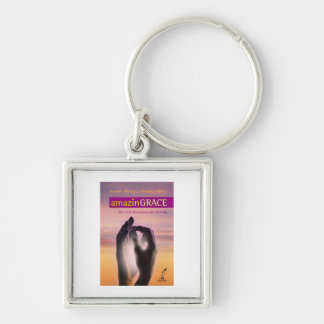 Buchvover amazinGRACE Fyrkantig Silverfärgad Nyckelring