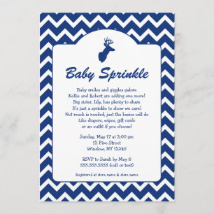 Buck Baby Sprinkle-inbjudningskort, pojkarnas baby Inbjudningar