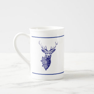 Buck & Buds BOHO Hjort Navy Benporslin Mugg