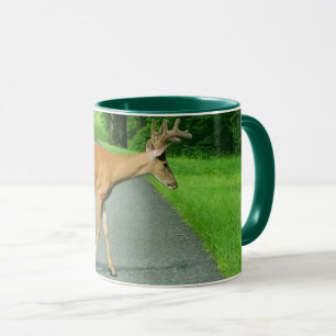 Buck Crossing the Road Mugg