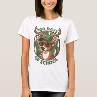 Buck Deer 100th Day of School Camo Student Teacher T Shirt