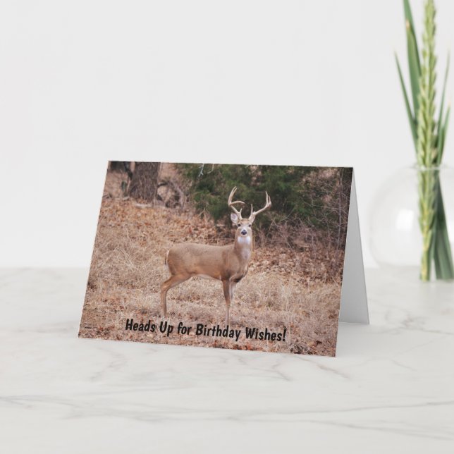 Buck Deer Wild Animal Lover or Hunter Birthday Helgkort (Framsida)