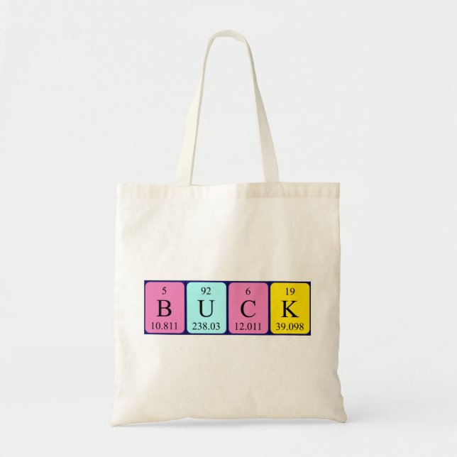 Buck den periodiska bord-namn-totepåsen tygkasse (Framsidan)
