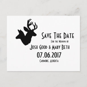 Buck & Doe Silhouette, Bröllop-datum Vykort