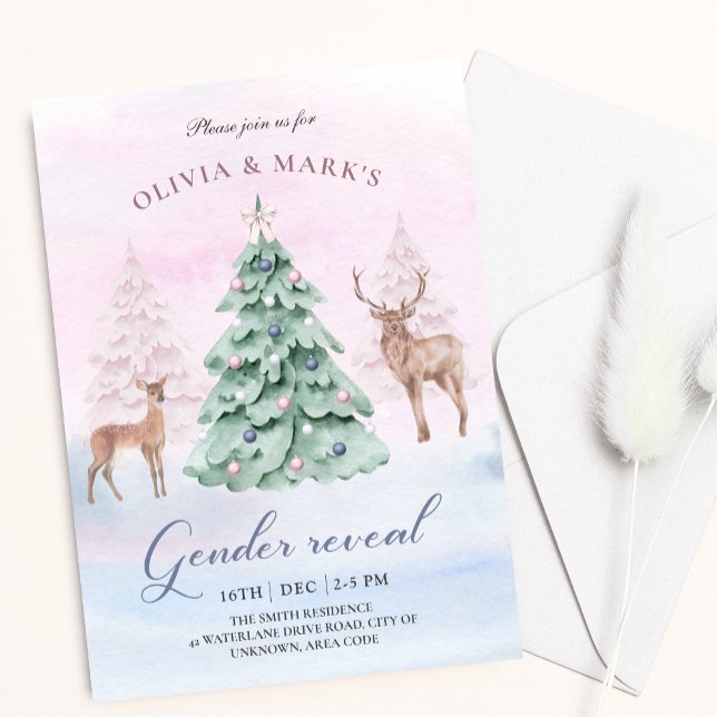 Buck eller do Hjort Gender Reveal Inbjudan (Skapare uppladdad)