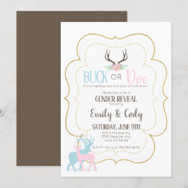 Buck eller Doe Gender Reveal Party Baby Shower Inbjudningar