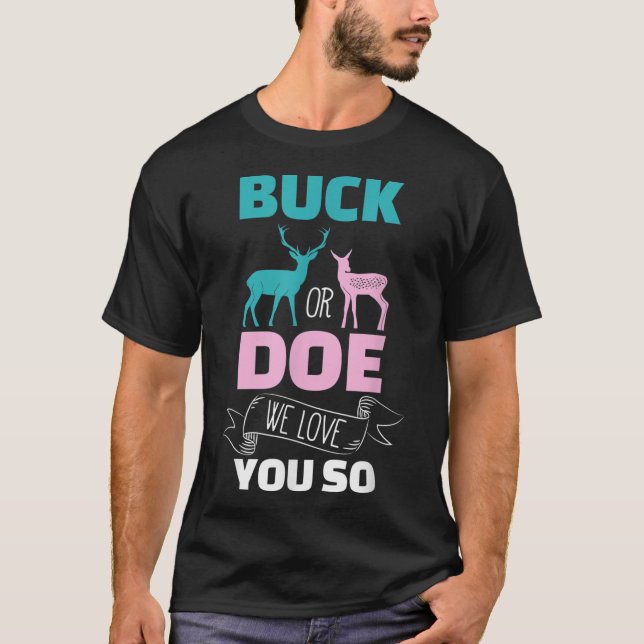 Buck eller Doe Gender visar skjortor för babyskor T Shirt (Framsida)