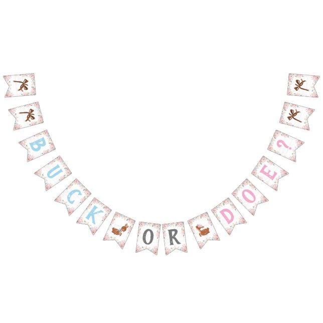 Buck eller Doe? Nykalvning för babyskor Vimplar (Alla)