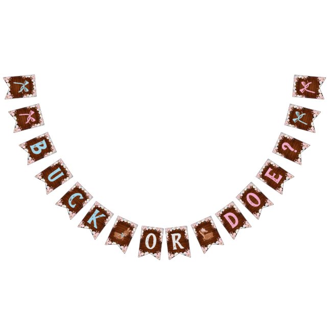 Buck eller Doe? Nykalvning för babyskor Vimplar (Alla)