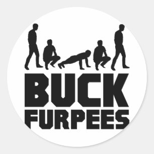 Buck Furpees - Burpees Fitness Runt Klistermärke